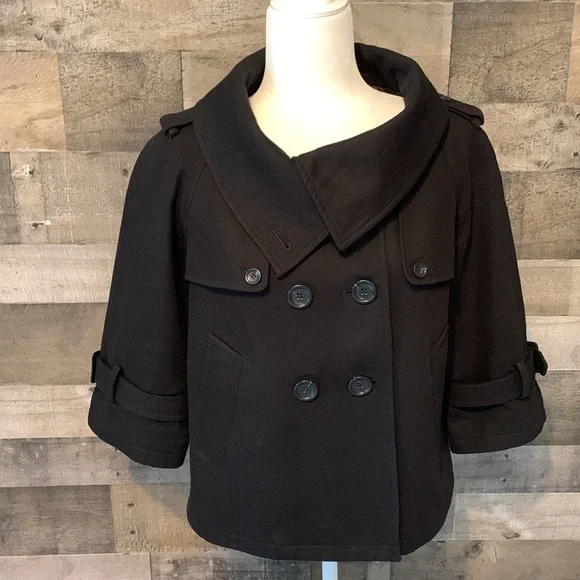 Ann Taylor Loft Short Peacoat with oversized collar - Picture 6 of 16